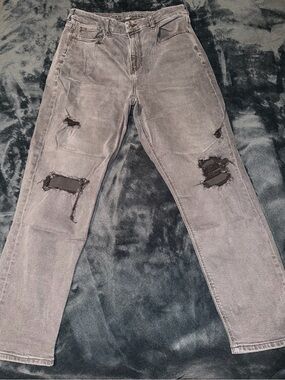 American Eagle Outfitters Distressed Black Boot Cut Jeans